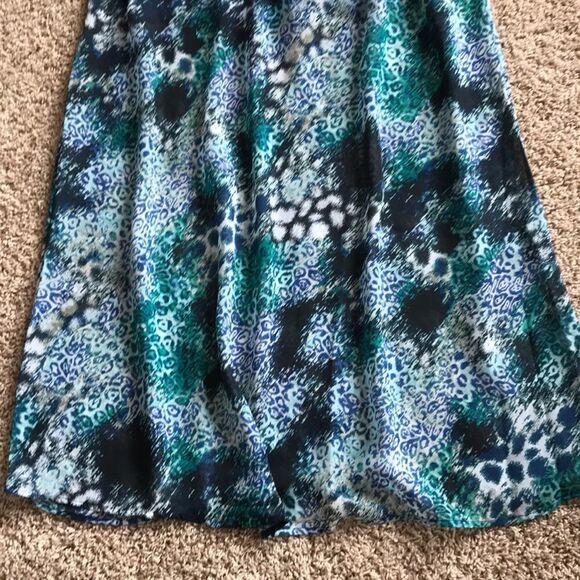 NWT Blue & Green Semi Cheetah Print Maxi Dress - Picture 3 of 3